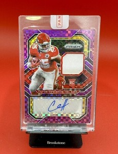 2020 Prizm Clyde Edwards Helaire RPA Purple Power Rookie Patch Auto Encased /49