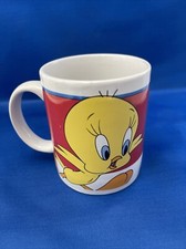 Vintage 1998 Tweety Bird Coffee Mug By Gibson LOONEY-TUNES WB cup Yellow W/Red