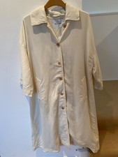 Beautiful Brand New Long Cotton Coat Ecru In Xs/s