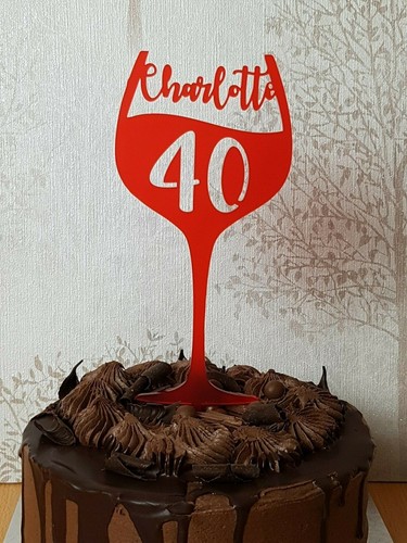 Champagne Personalised Cake Topper, 18th, 21st Birthday Party Cake, Any Name Age - Picture 8 of 8