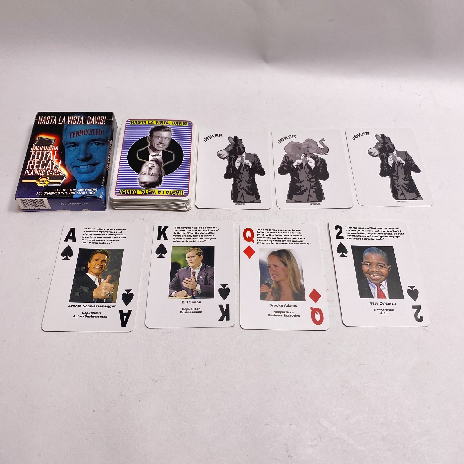 Hasta La Vista Davis California Total Recall Playing Cards Deck Schwarzenegger