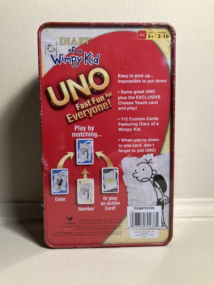 UNO Diary of a Wimpy Kid 2012 Card Game NEW IN SEALED TIN - Image 2 of 4