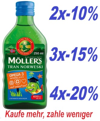 MOLLERS Norwegian Fish Oil Fruchtgeschmack (Omega-3 EPA, DHA, vit D3) 250ml