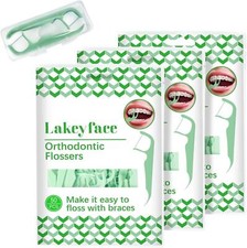 150 Count Orthodontic Flossers for Braces with Floss Dispenser, Braces Flossers