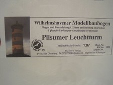 Leuchtturm Pilsum 1:87 HO  Wilhelmshavener Modellbaubogen Kartonmodel Bastelboge