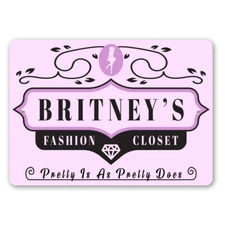 Custom Girl Closet Entrance Metal Sign