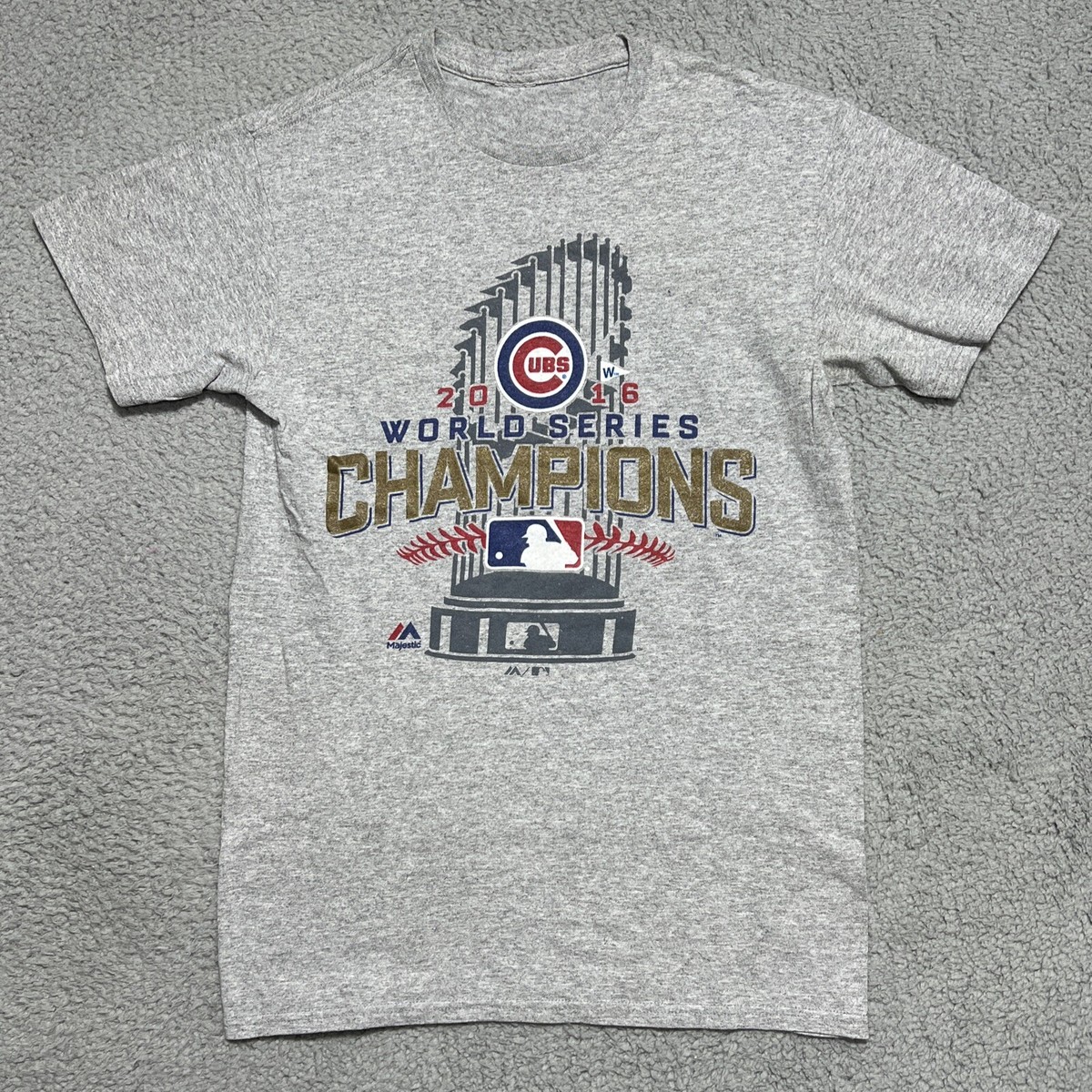 CHICAGO CUBS Mens T-Shirt 2016 World Series Champions Crewneck MLB Baseball