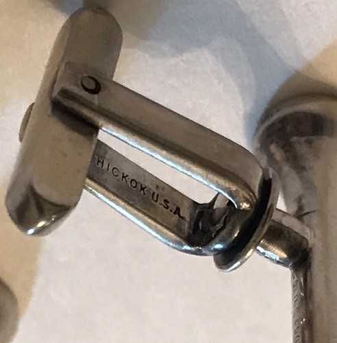 VINTAGE HICKOK USA STERLING GOLF TEES CUFFLINKS-1” - Picture 5 of 6