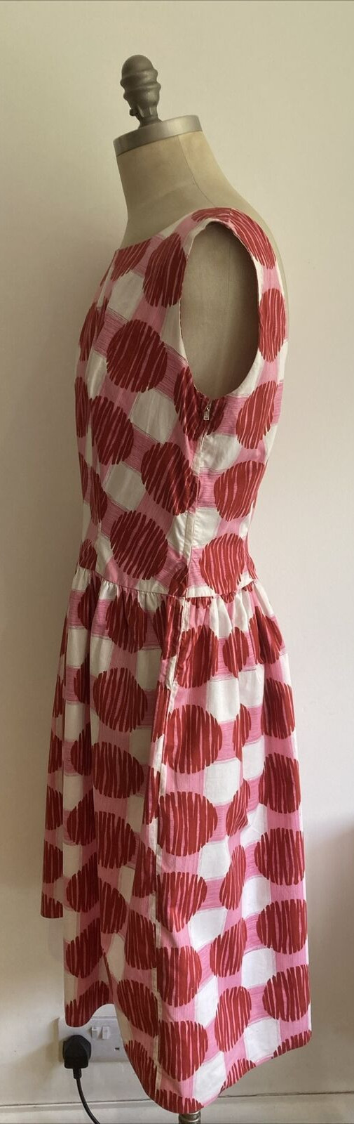 1950s Vintage "Rosita" Red Spot Cotton Dress, Goodwood? Vintage Size 16 UK 3