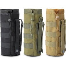 3 Pieces Tactical Water Bottle Molle Pouch Bag Bottle Holder for Camping Cycling