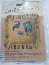 Vintage Caron Rooster Pillow Candlewicking Kit 6000