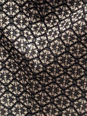 Chico's Womens Sz 1 (M) 8 Black Geometric Faux Pockets Front Zip