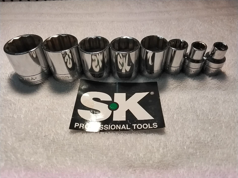 S-K  1/2" DRIVE  SOCKET SET MM 12PT 8PC  - Image 3 of 4