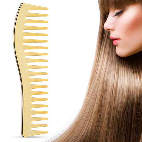 Pettine a denti larghi senza manico pettine districante capelli grande salone shampoo pettine per GIP - Foto 4 di 22