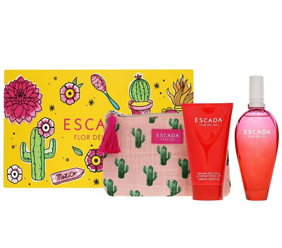 Escada Set Flor del Sol EDT Spray 100 ml + Lotion 150 ml + Toiletry bag