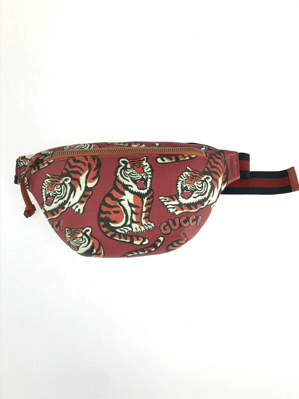 GUCCI Pochette Taille Sac Fesses Sac Banane Enfant 502095 Tigre Animal Rouge