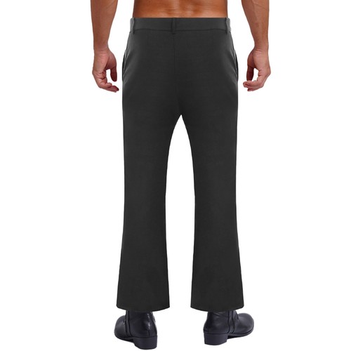 Men Bell Bottom Pants 70s Disco Outfits Bell Bottom Slim Fit Retro Flared AU - Picture 105 of 143