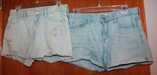 LOT OF 2 OLD NAVY Girls' Sz 16 DENIM/JEAN SHORTS light wash EUC