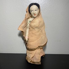 Vintage Indian Hindu Cloth Traditional Dress Doll Hand Painted 10  