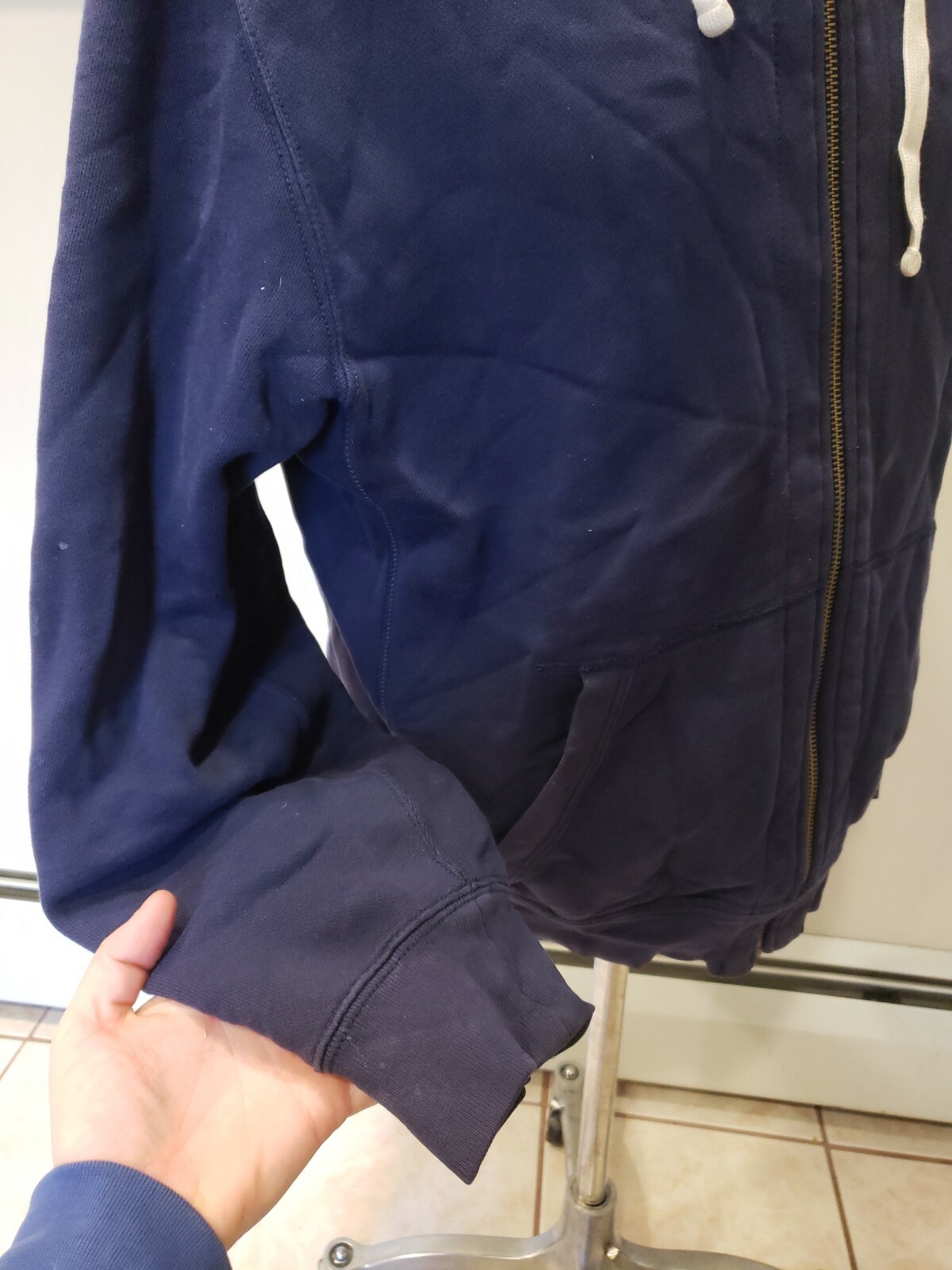 Polo Ralph Lauren blu navy zip felpa termica con cappuccio pony taglia XL