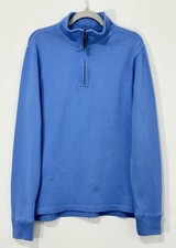 Crewcuts Boys Sweater L 10-11 Cotton Blue Long Sleeve 1/4 Zip Pullover