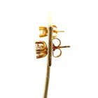 Sterling Silver Gold Vermeil Cubic Zirconia Stud Earrings 925 Pierced Posts — photo 2