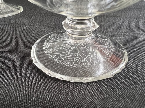 10 Depression Glass Poppy #1 Clear Florentine Sherbet Dessert Ice Cream Bowl Cup - Picture 17 of 20