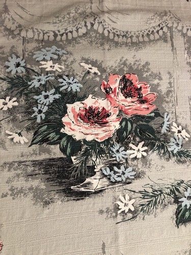 BARKCLOTH Vintage anni '40 ~ 8 pannelli tendaggi "CHARISSE" ~ pannelli perfetti! 66”L x 45”W - Foto 5 di 15