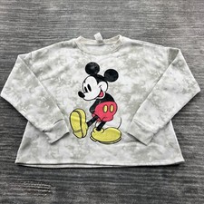Mickey Mouse Sweatshirt Size M Womens Cropped Disneyland Pullover Medium