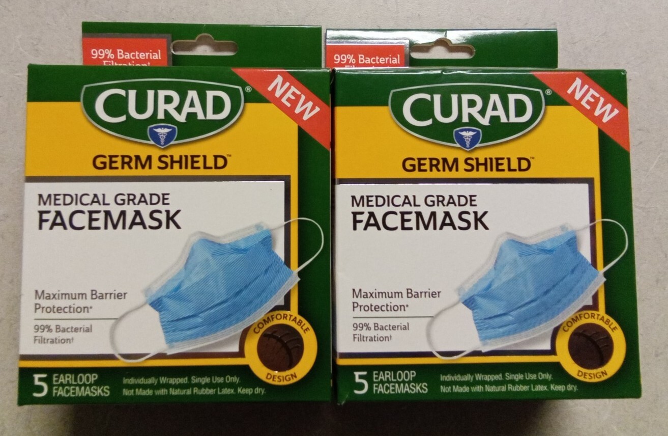 CURAD Germ Shield Face Masks (Box of 5). Lot of 2 eBay