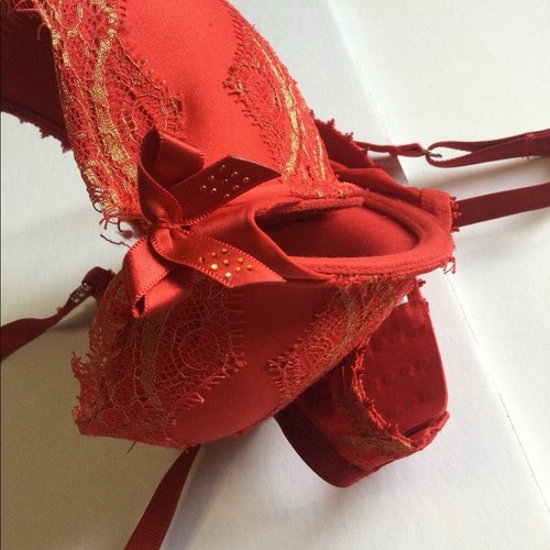 PLEASURE STATE PADDED SATIN BRA RED 32D NWOT - Picture 14 of 14