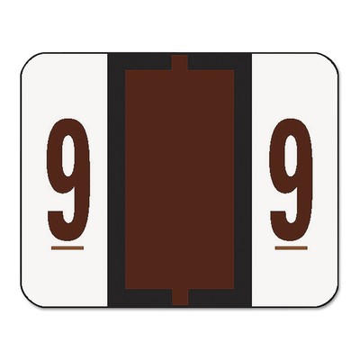 Smead Single Digit End Tab Labels Number 9 Brown 500/Roll 67379
