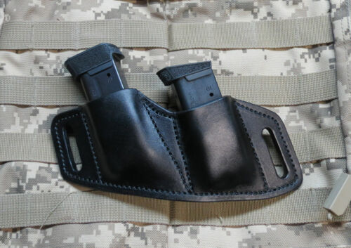Sig P226, P228, P229, Leather Combat Double Magazine Holder. Made In USA - Picture 2 of 6