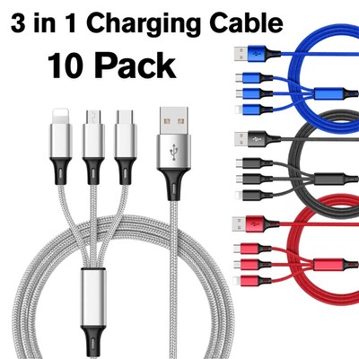 10-Pack Fast USB Charging Cable Universal Multi Function Cell Phone Charger Cord