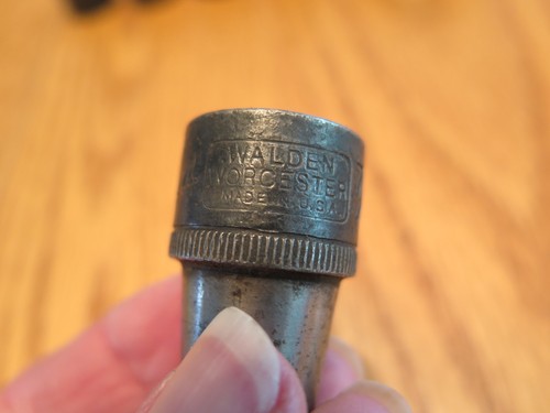 Juego de enchufes vintage Walden Worcester 1/2" Drive 12pt 7/16-7/8 (falta 5/8) - Imagen 7 de 23