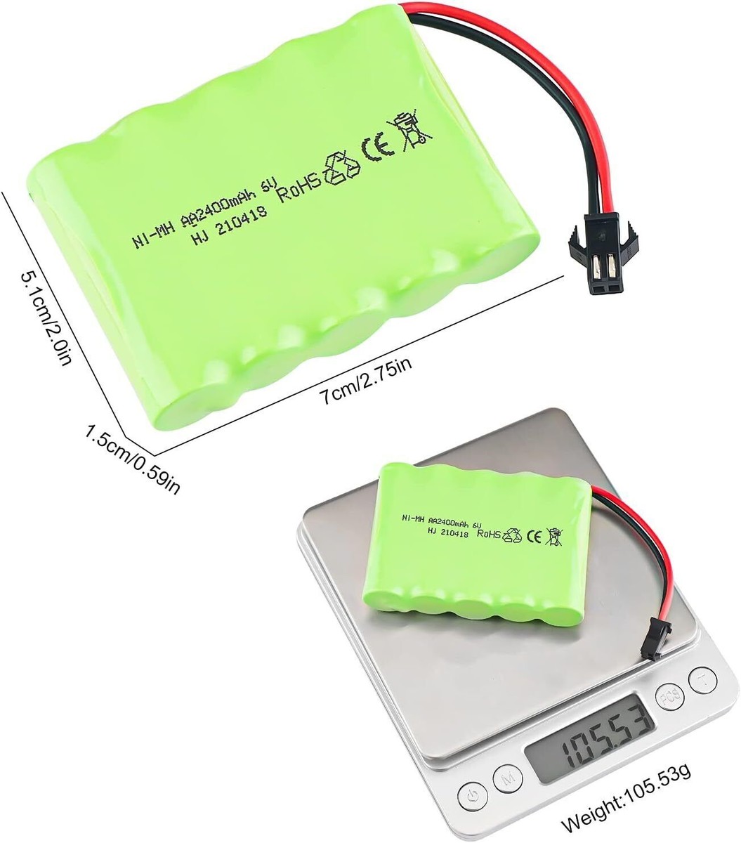 2 x NiMH Akku 9,6V 2400mAh Batterie Tamiya Stecker mit USB Ladekabel für RC Auto