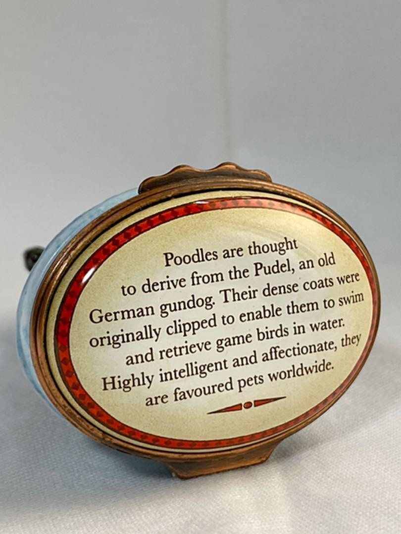 Halcyon Days Enamels Poodle Design Enamel Trinket Box artist