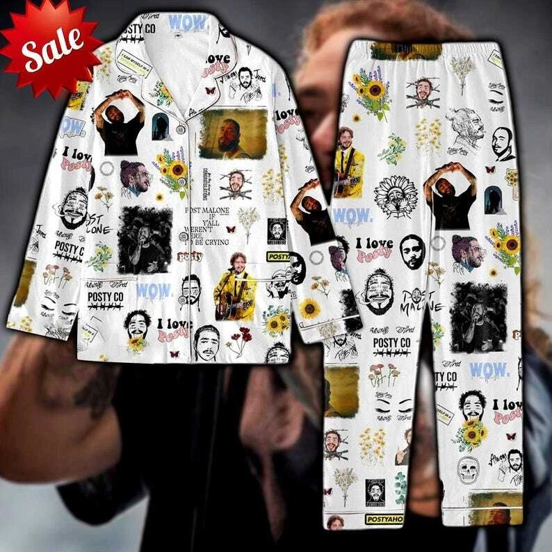 Post Malone Pajamas Set, Post Malone Women Pajamas, Post Malone Thick Pajamas, P