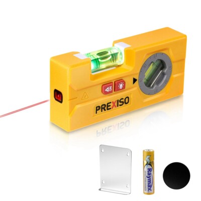 PREXISO 2-in-1 Line Laser Level Mini Torpedo Level 30 Ft Laser Line Leveler Tool