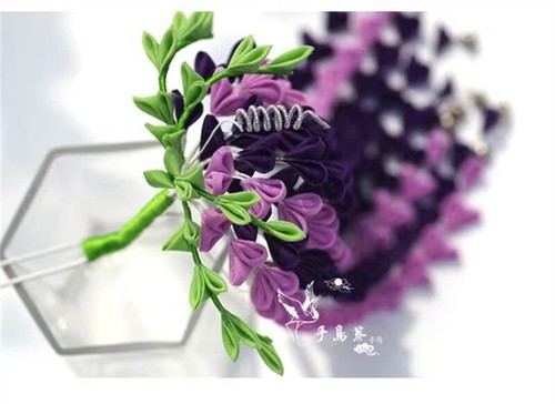 Wisteria Hairpin Hair Stick Kanzashi Tsumami zaiku For Kimono Accessory Japanese - Picture 23 of 26