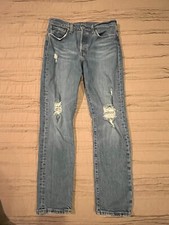 Women LEVI'S 501 S Skinny High Rise Button Fly Distressed Stretch Jeans 29 x 27