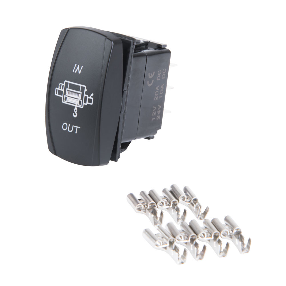UTV Rocker Switch WINCH IN Out Polaris RZR Rhino Teryx CanAm Arctic