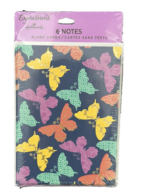 Hallmark Expressions Blank Note Cards NEW Butterflies