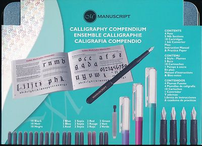 Manuscript Calligraphy Compendium tin case set NEW Made in UK | eBay ...