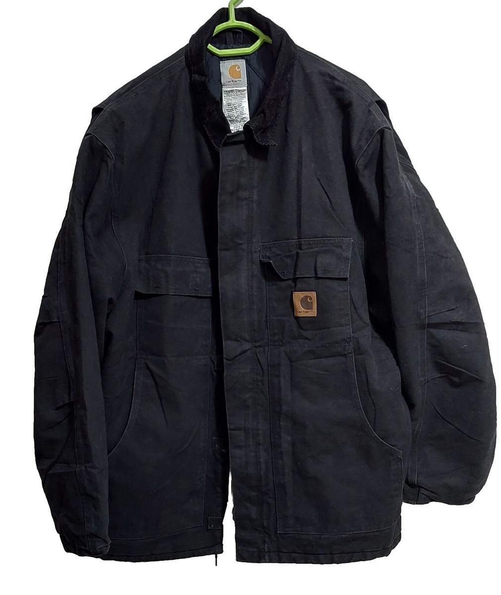 Carhartt C26 BLK Duck Jacket Arctic Quilt Lined Black Coat