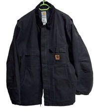 Carhartt C26 BLK Duck Jacket Arctic Quilt Lined Black Coat Men's XL Regular