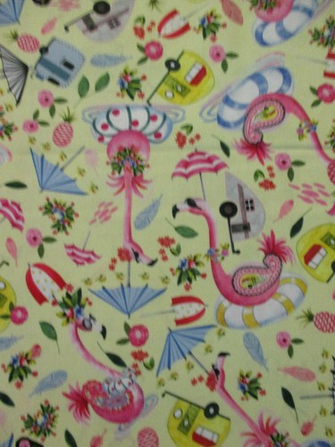 FLAMINGO TRAILER PINEAPPLE PALM TREE FLAMINGOS TROPICAL PINK COTTON FABRIC FQ - Picture 7 of 7