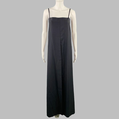 THE ROW Size 0 Navy Wool Spaghetti Straps Long Dress
