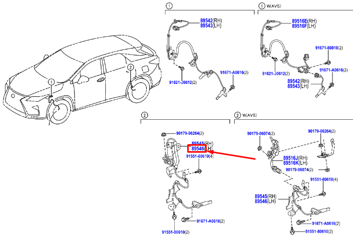 セキュリティ・セーフティ icon LEXUS RX MK4 ABS-Geschwindigkeitssensor hinten links