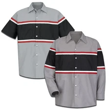 Red Kap Work Shirt Performance Auto Mechanic Technician 2 Pocket Uniform